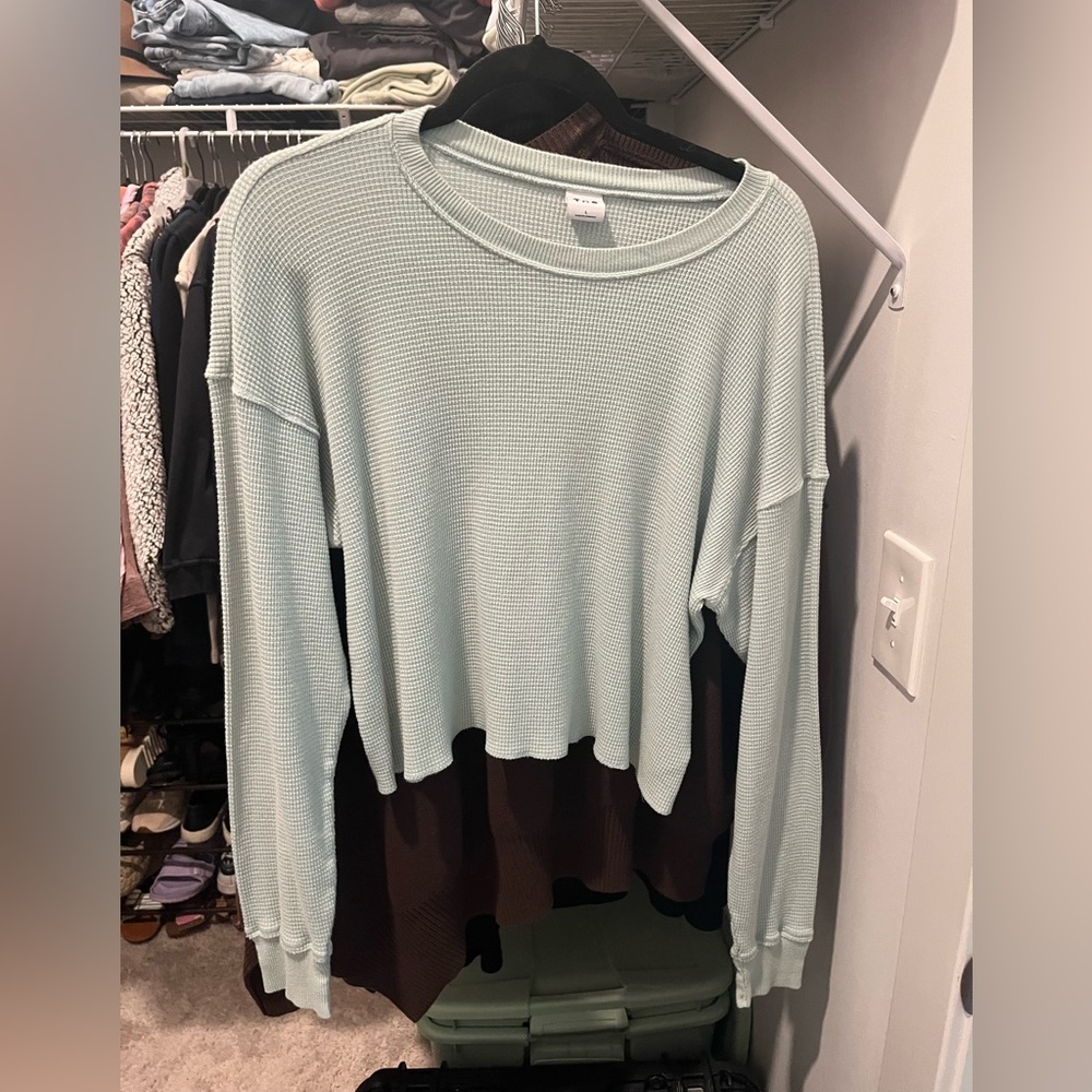 Aritzia waffle knit long sleeve